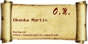 Okenka Martin névjegykártya